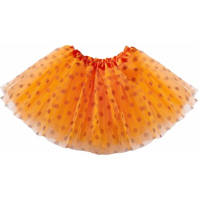 oranžová tutu sukně s puntíky 30 cm