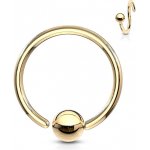 Šperky4U piercing kruh zlacený kulička K1002GD-08103 – Zboží Dáma