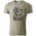 Tričko E-myslivost Myslivecké troubící jelen – Sleviste.cz