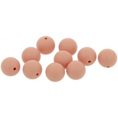 Natana silikonové korálky růžové 15 mm 10 ks – Zboží Dáma