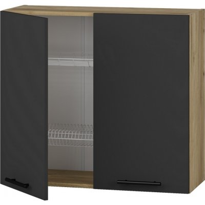 Halmar Horní skříňka Vento GC-80/72, dub kraft / antracit – Zboží Dáma