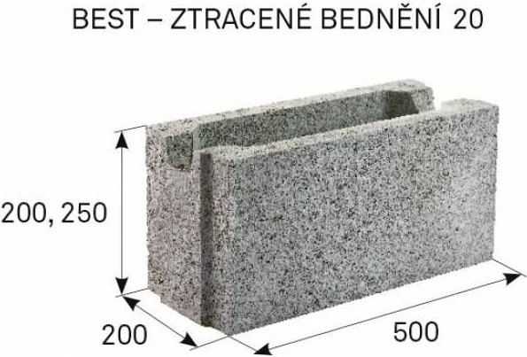 BEST ZTRACENÉ BEDNĚNÍ 20/20CM PŘÍRODNÍ (nízké)