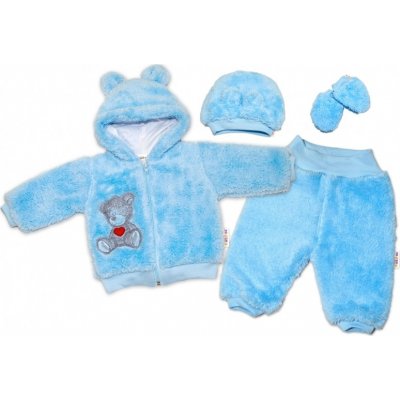 Baby Nellys Chlupáčkový komplet Welsoft Teddy modrý – Zboží Mobilmania
