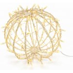 DECOLED 3D LED svítící koule na zahradu, pr. 40 cm, teple bílá, bílý kabel, IP67, hliník, Easy fix – Zboží Dáma