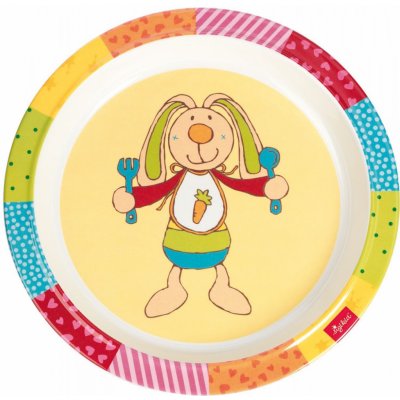 Sigikid Dětský talířek zajíček RAINBOW RABBIT se silikonem 21,5 cm – Zbozi.Blesk.cz