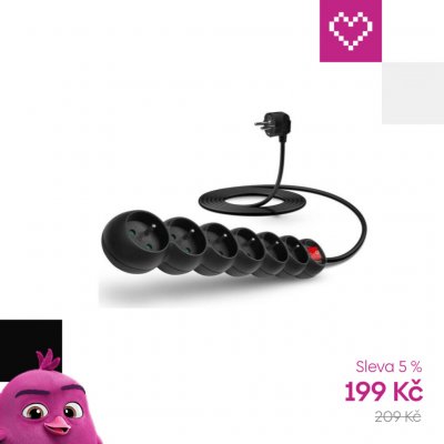 Connect IT prodlužovací kabel 230 V 6 zásuvek 3 m s vypínačem černá CES-1001-BK – Zboží Mobilmania