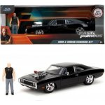 Jada Rychle a zběsile 1970 Dodge Charger + figurka Dominic Toretto kovová 1:24 – Zboží Dáma