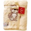 Dětská deka Bobobaby Dětská deka z mikrovlákna se zvířátkem béžový medvídek KCSN 02