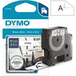 Dymo páska 16958 D1 Nylon 19 mm bílá černý tisk 35 m