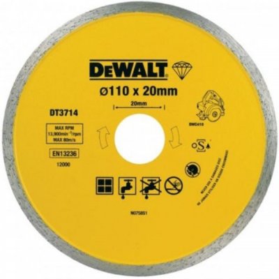 Dia kotouč pro řezačku obkladů DWC410 na řezání dlaždic 110x20mm DeWALT DT3714 DT3714 – Zboží Mobilmania