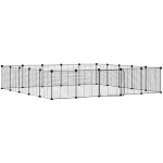 vidaXL 20panelová ohrádka pro zvířata s dvířky černá 35 x 35 cm ocel – Zboží Dáma