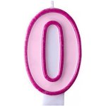 PartyDeco Narozeninová svíčka 0 růžová 7 cm – Zboží Mobilmania