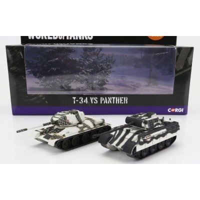 Corgi Tank Set 2x T 34 + Panther 1945 Vojenská Kamufláž 1:87