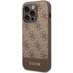 Guess PU 4G Stripe iPhone 14 Pro hnědé – Zboží Mobilmania