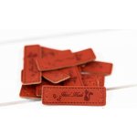 Pro Háčkování Hand Made koženková cedulka hnědá s kočkou – Zboží Dáma