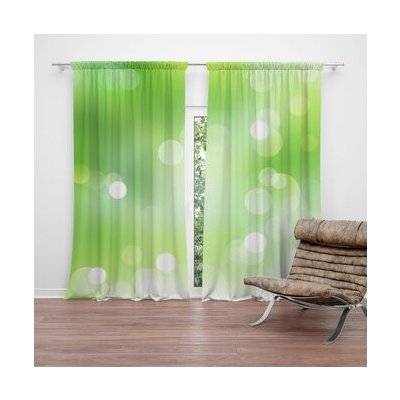Sablio Závěs Zelená abstrakce 2: 2ks 140x250cm – Hledejceny.cz