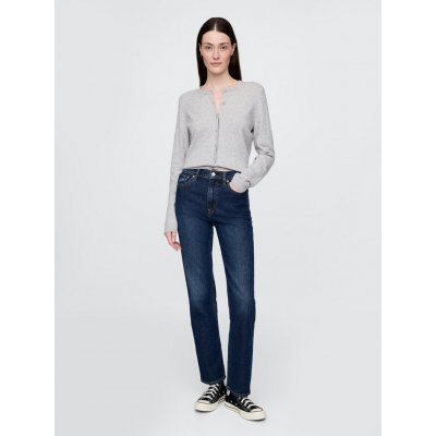 GAP Džíny High Rise '90s Straight Tmavě modré – Zboží Dáma