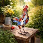 Dekorace Kohout Otto, červenomodrý, 50 cm – Hledejceny.cz