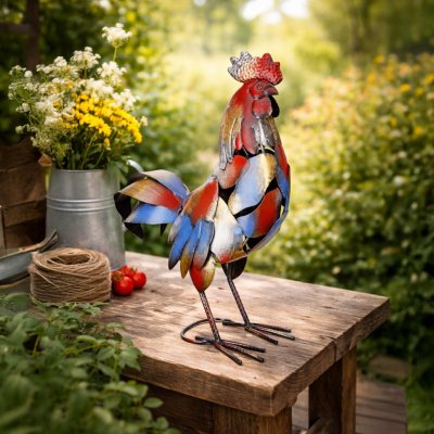 Dekorace Kohout Otto, červenomodrý, 50 cm – Hledejceny.cz
