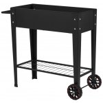 PARKSIDE Vyvýšený záhon na kolečkách 93 x 41 x 81 cm, černá – Zboží Mobilmania