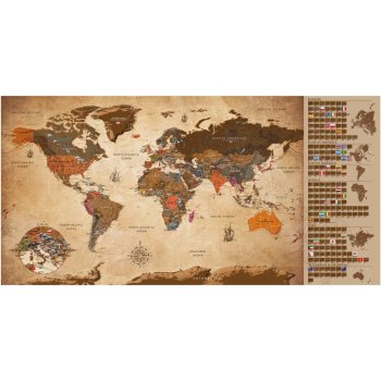 Murando DeLuxe Stírací mapa světa vintage II - 100x50 cm