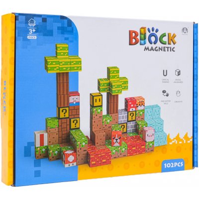 RKToys Magnetická stavebnice 3D – 102 kostek – Hledejceny.cz