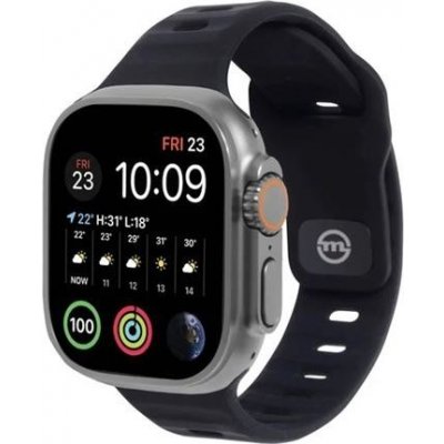 Mobile Origin Strap silikonový řemínek pro Apple Watch 49mm/45mm/44mm/42mm, černá AWS-01-BLK – Zboží Mobilmania