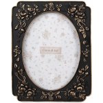 Černozlatý fotorámeček s motivem květin Tygo – pro fotografii o velikosti 13x18 cm – Zboží Živě