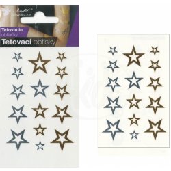 Tetovací obtisky zlaté a stříbrné 10 5x6cm hvězdy