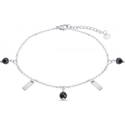 biju Řetízek na nohu s černými korálky 2002517-1 – Hledejceny.cz