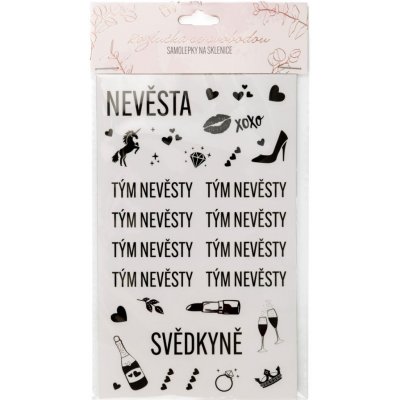 Albi Samolepky na sklenice Nevěsta 11 x 18 cm – Zboží Dáma