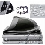 ShopJK KRYCÍ plachta STŘÍBRNO ČERNÁ 4X6 M 260G/M2 – Zboží Dáma