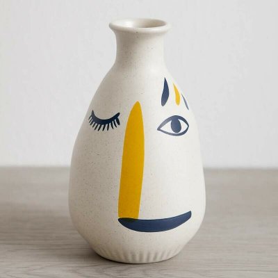KARE - Bílá kameninová váza Art Face Colore, 23 cm – Hledejceny.cz