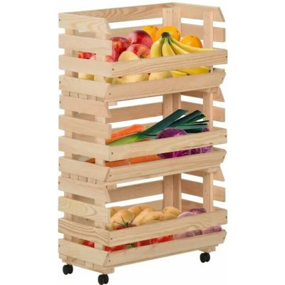 Servírovací stolek kolečka masivní borovice přírodní NoBi MADEIRA – Zboží Dáma