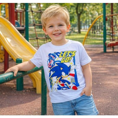 E plus M chlapecké tričko sonic LET´S GO krátký rukáv bílá – Sleviste.cz