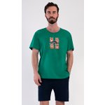 Méďa Happy pánské pyžamo krátké modré – Zboží Dáma