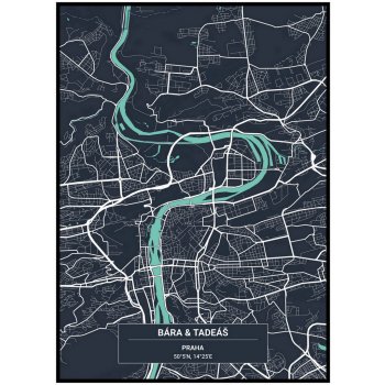 Plakát Mapa vašeho města Rozměr plakátu: 40 x 50 cm, Barevná varianta: Bílá