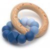 Kousátko Mimijo silikonové donut Nebe sv. modrá tm. modrá