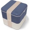 Svačinový box MonBento svačinový box Square Natural Blue krémová fialová