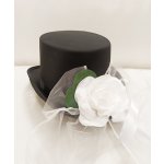 Cylindr černý na auto - bílá LUX růže