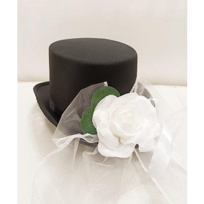Cylindr černý na auto - bílá LUX růže – Zboží Dáma