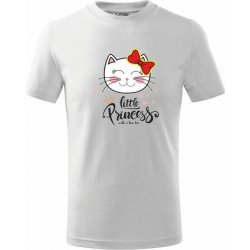 Kočka little princess tričko dětské bavlněné bílá