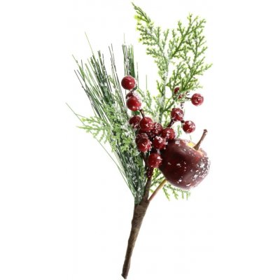 Gerd Rodermund Dekorační namrzlá větev s jablkem, červeno-zelená, 22 cm – Hledejceny.cz