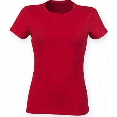Skin Fit Women Dámské mírně prodloužené strečové triko červená melír