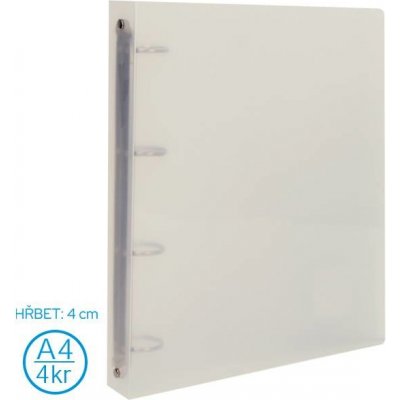 LUMA Pořadač A4 40 mm 4 kroužkový transpa – Zboží Živě