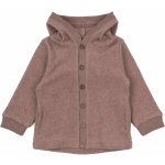 Mikk-Line Bavlněná fleecová dětská mikina na zip s kapucí Burlwood Melange – Zboží Dáma