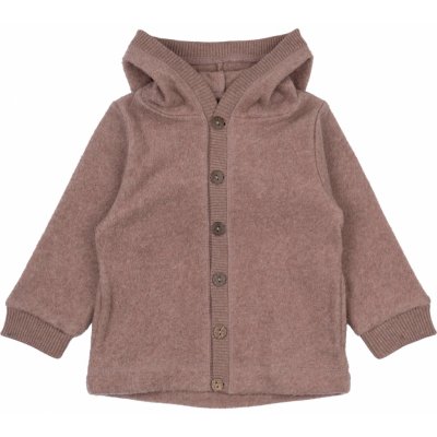 Mikk-Line Bavlněná fleecová dětská mikina na zip s kapucí Burlwood Melange – Zboží Dáma