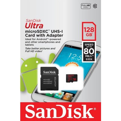 SanDisk microSDXC 128 GB Ultra Android UHS-I SDSQUNC-128G-GN6MA – Hledejceny.cz