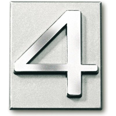 Domovní číslice samolepící stříbrná 4 4,7 cm