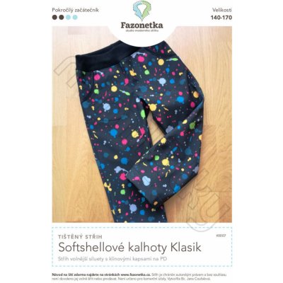 Tištěný střih softshellové kalhoty Klasik | 140 - 170 – Hledejceny.cz